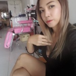 Busty petite Pattaya Bae at her hair salon