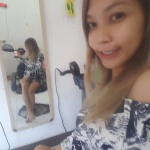 Short petite and busty Bae at her hair salon in Pattaya
